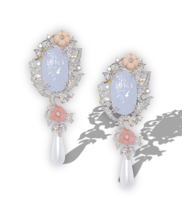 PINK BLUE OPAL STUNNER EARRINGS
