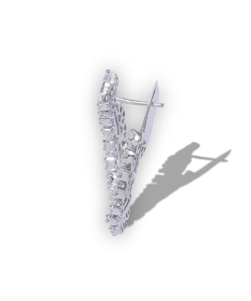 OVAL DIAMOND HOOP EARRINGS