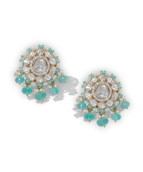 EMERALD GRANDEUR POLKI NECKLACE