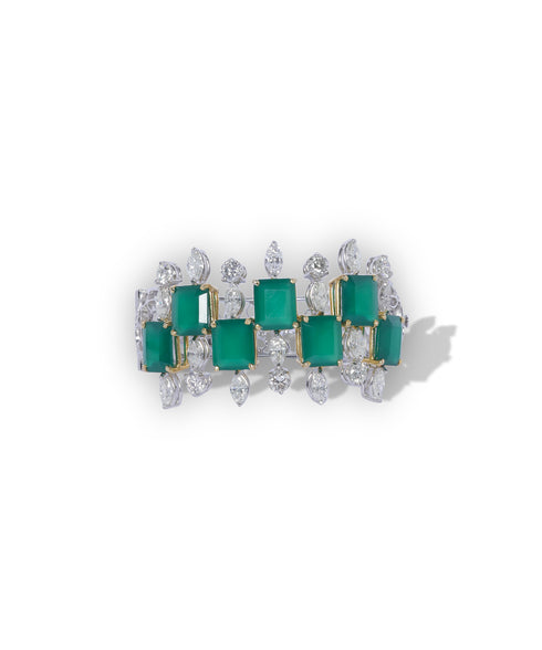 GREEN CROWN DIAMOND BRACELET