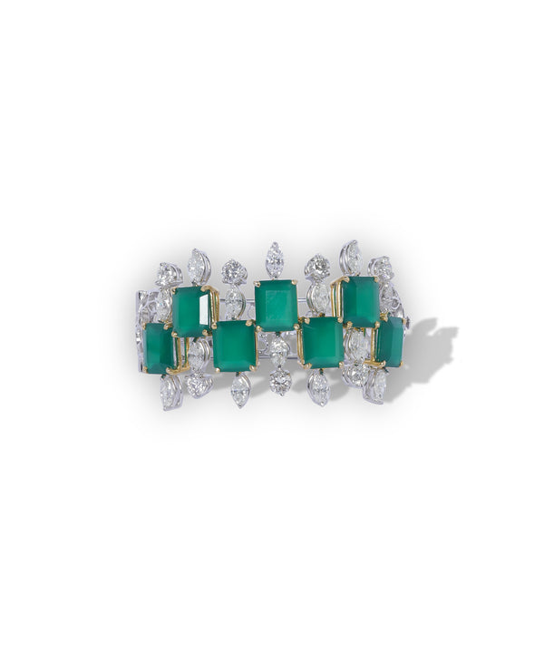 GREEN CROWN DIAMOND BRACELET