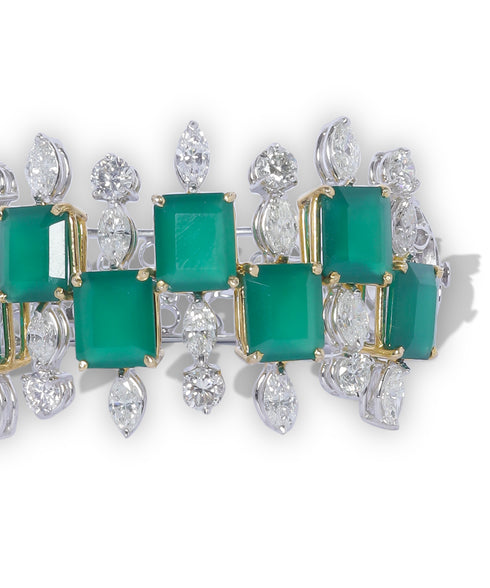 GREEN CROWN DIAMOND BRACELET