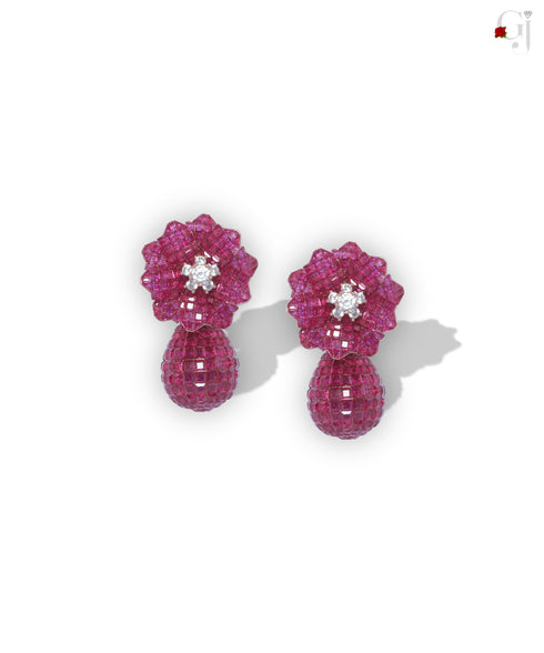 SILVER RUBY ICONIC EARRINGS