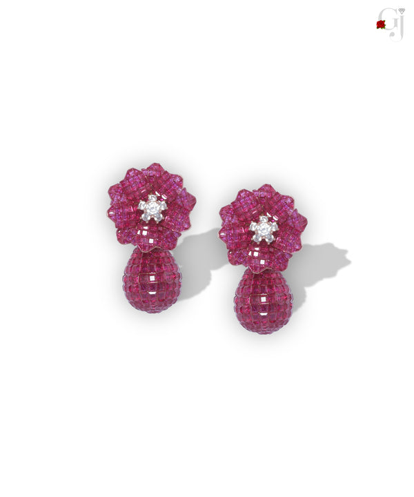 SILVER RUBY ICONIC EARRINGS