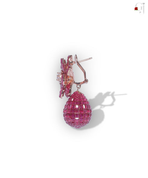 SILVER RUBY ICONIC EARRINGS