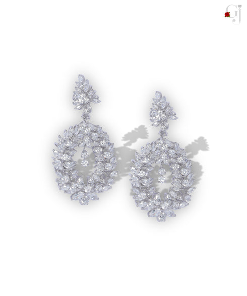 SILVER ALL WHITE PARTY DANGLERS