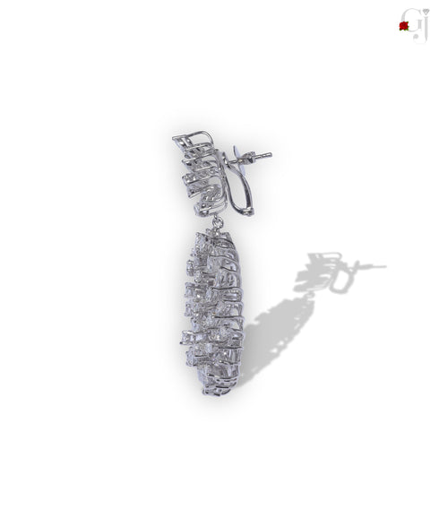 SILVER ALL WHITE PARTY DANGLERS