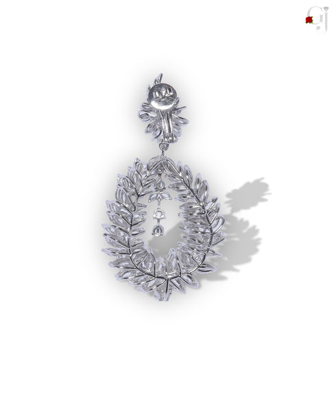 SILVER ALL WHITE PARTY DANGLERS