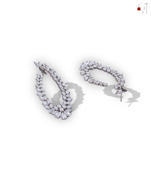 SILVER LUXURY CURVED EARRINGS