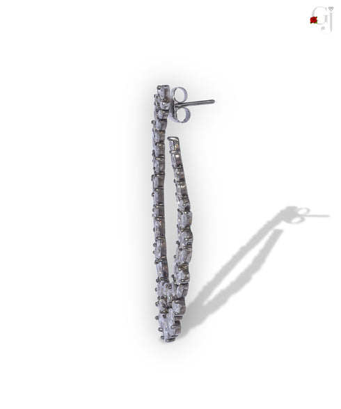 SILVER LUXURY CURVED EARRINGS