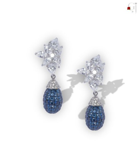 SILVER BLUE DANGLERS