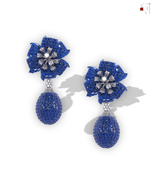 SILVER SAPPHIRE ICONIC EARRINGS